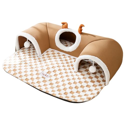 Katzentunnel, Haustierschlauch, Tierheim, warmes Schwammzelt, für drinnen und draußen, platzsparend, Lomi Brown Elch, Jas Grey Bear, 55 x 40 cm, für Zuhause, Spielhaus, Wand Katzentunnel, Haustierschlauch, Tierheim, warmes Schwammzelt, für drinnen und draußen, platzsparend, Lomi Brown Elch, Jas Grey Bear, 55 x 40 cm, für Zuhause, Spielhaus, Wand von Generisch