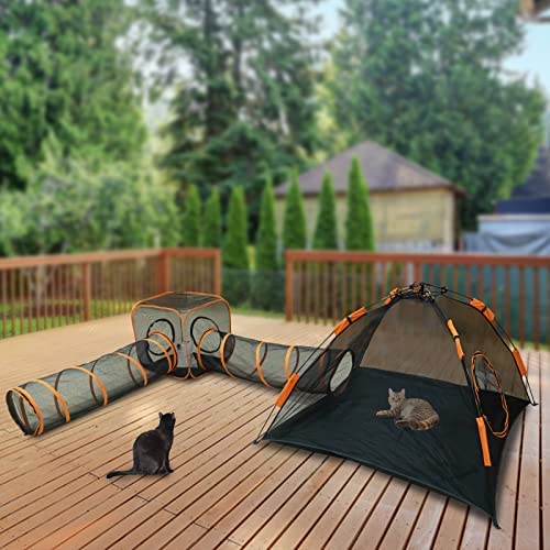 Katzentunnel, Outdoor-Gehege, Pop-Up-Laufstall für Katzen, Kaninchen, Frettchen – ideal für Outdoor-Abenteuer – Indoor/Outdoor Katzenhaus und Spielzelt von Generisch