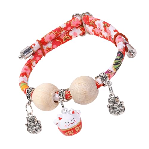 Katzenwelpen Halsband - Zedernperlen Katzenhalsband mit Glöckchen - Verstellbares Weiches Halsband Ganztägiger Kleine Mittlere Große Rassen Spaziergänge Training Katzenwelpen Halsband - Zedernperlen Katzenhalsband mit Glöckchen - Verstellbares Weiches Halsband Ganztägiger Kleine Mittlere Große Rassen Spaziergänge Training von Generisch