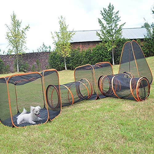 Katzenzelt mit Tunnel - Genießen Sie Indoor/Outdoor Spaß für Katzen, Hunde und Kaninchen - Tragbares und faltbares Laufgittergehege für Haustiere von Generisch