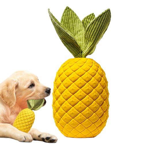 Kauspielzeug für Hunde, Ananas, Kauspielzeug für Welpen, Gummi - Quietschendes Kauspielzeug aus Naturkautschuk für Welpen beim Zahnen | Robustes Hunde-Puzzlespielzeug zur Leckerli-Ausgabe für kleine, von Generisch