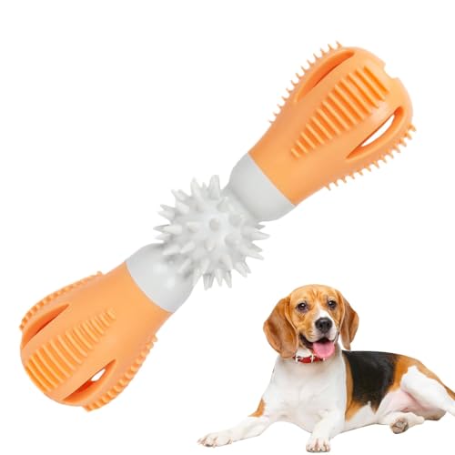 Kauspielzeug für Hunde, Kauspielzeug für Welpen zum Zahnen | Hantel-Zahnbürstenstab für Hunde | Interaktives Beiß- und Bürsten-Hundespielzeug, robustes Welpen-Kauspielzeug aus Gummi zum Zahnen für Spi Kauspielzeug für Hunde, Kauspielzeug für Welpen zum Zahnen | Hantel-Zahnbürstenstab für Hunde | Interaktives Beiß- und Bürsten-Hundespielzeug, robustes Welpen-Kauspielzeug aus Gummi zum Zahnen für Spi von Generisch