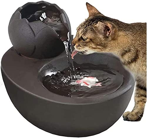 Keramik Katze Wasserbrunnen Ultra Leise Haustier Wasserspender für Katzen Zirkulierender Sauerstoff Automatischer Trinkbrunnen Leicht zu Reinigen Keramik Haustier Brunnen von Generisch