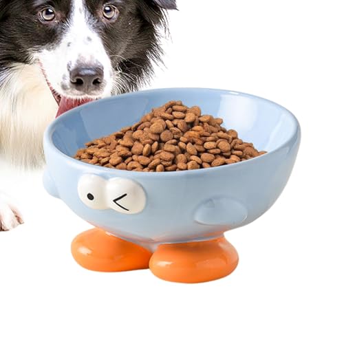 Keramikkatze Schüssel - Katze Slow Feeder | Erhöhte Kätzchenschalen | Schräges Haustier -Fütterungsgericht | Lebensmittel Oder Wasserschalen Mit Süßem Ausdrucksmuster Für Kleine, Mittlere Tiere von Generisch