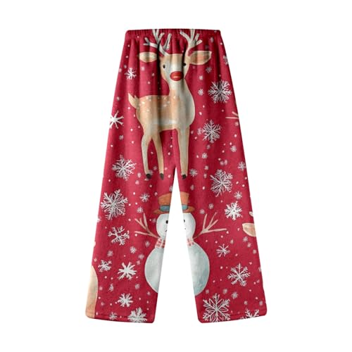 Kinder Flannel Schlafanzug Hose Warme Weihnachtshose Kawaii Schlafanzüghosen Elastische Taille Thermohose Weich Bequeme Christmas Winter Haushose Geschenke Für Mädchen von Generisch