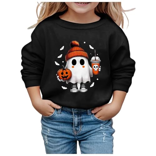 Kinder Pullover Mädchen Jungen 2024 Kinderjacke Bequemer Casual Outdoor Langarm Tops Winter Niedlicher Sweatshirt Halloween KostüM Mit Aufdruck Unisex Langarmshirt von Generisch