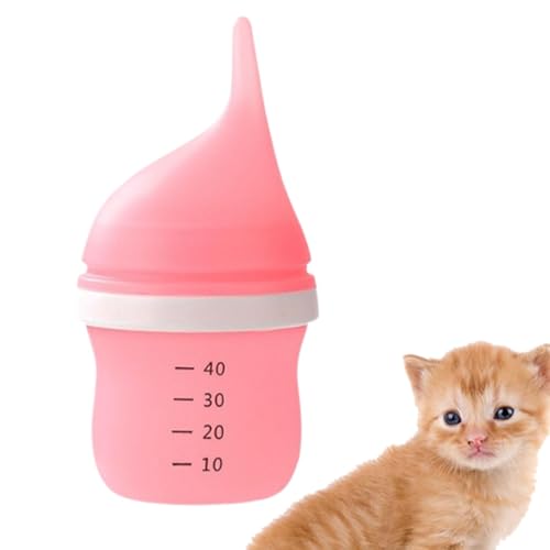 Kitten Puppy Feeding Bottle - 40ml Reusable Nipple Puppy Feeder - Portable Reusable Nipple Pet Feeder, Silicone Dog Cat Milk Feeding Bottle for Nursing, Puppy von Generisch