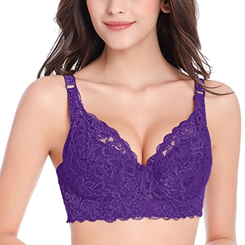 Klassische BHS für Damen Starker Halt Push Up Bralette Sexy Spitzen Bügelloser BHS Atmungsaktiver Bequemer Seamless T Shirt Leichter Elastizität Bra Unterwäsche von Generisch