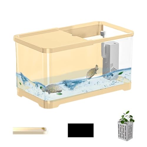 Kleines Aquarium, dekoratives Salzwasser-Aquarium-Set, kreatives Aquarium mit Korb für Goldfische, Guppy, Garnelen, Heimdekoration von Generisch