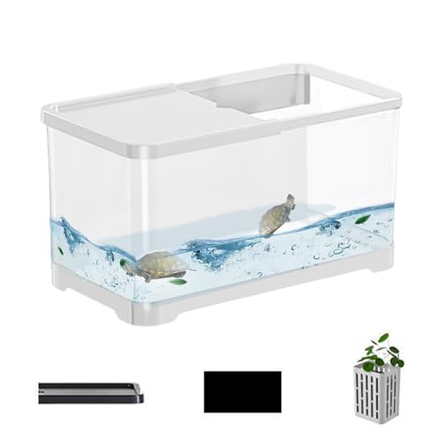 Kleines Aquarium, kleines Salzwasser-Aquarium-Set, ABS-Fisch-Aquarium-Set mit wandmontiertem Hydrokultur-Pflanzkorb, Süßwasser-Aquarium-Set, Aquarium-Set für Quallen, Goldfische von Generisch