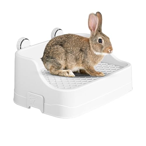 Kleintierbox – Hasenkäfigbox, große Kapazität, Haustiertoilette für Käfig, quadratische Haustiertoilette mit Schnalle für Meerschweinchen, baumelnde Box für Chinchillas, Frettchen (36 x 24 x 15,5 cm) von Generisch