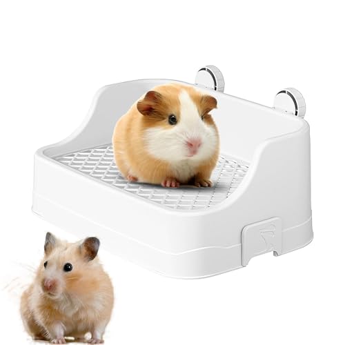 Kleintiertoilette – Große Kapazität Käfig Katzentoilette Quadratische Haustiertoilette mit Schnalle | Little Bunny Katzentoilette baumelnde, platzsparende Katzentoilette für Chinchillas, Frettchen, von Generisch