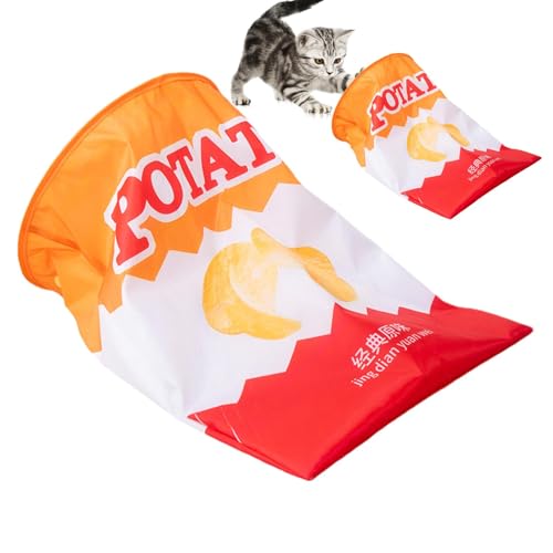 Knisterpapier-Katzenbohrerbeutel, faltbarer Kartoffelchips-Katzentunnel - Haustier-Spielzeug-Bohreimer für den Innenbereich | Pet Tunnel Crinkle Sack Bag, Crinkle Paper Interactive Pet Cat Tubes für K von Generisch