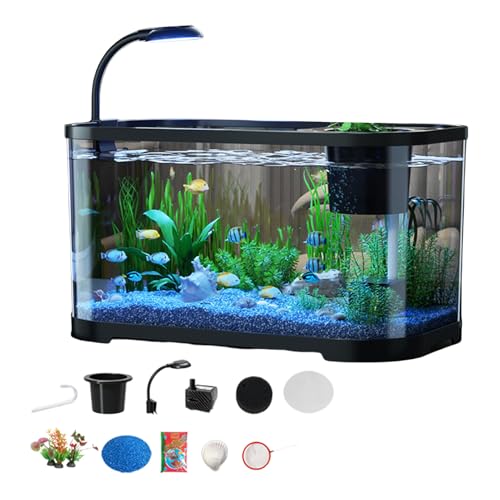 Kompaktes Aquarium Starter-Set - Goldfisch Aquarium Einsteigerset | Dekoratives Becken Für Wasserschildkröten Und Kleine Fische, Aquarium Mit Modernem Design Kompaktes Aquarium Starter-Set - Goldfisch Aquarium Einsteigerset | Dekoratives Becken Für Wasserschildkröten Und Kleine Fische, Aquarium Mit Modernem Design von Generisch