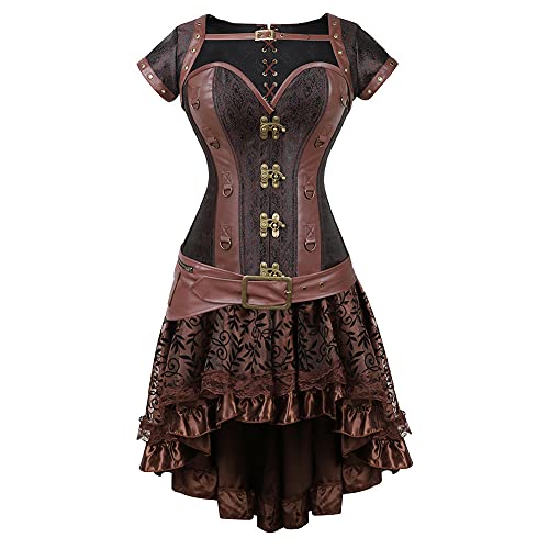 Korsett Damen Mittelalter Kleidung Split Shapewear Dress Gothic Mittelalter Kleid Karneval Faschingskostüme Karneval Party Abendkleider Dress Party Festival Outfit von Generisch