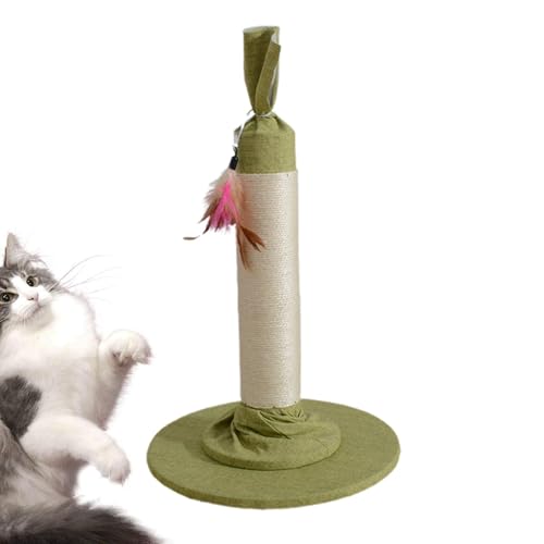 Kratzbaum | Sisalseil Kratzbaum für Indoor-Katzen – 53 cm stabile große Kratzstange mit Stoffbezug Basis für Kätzchen und ausgewachsene Katzen von Generisch