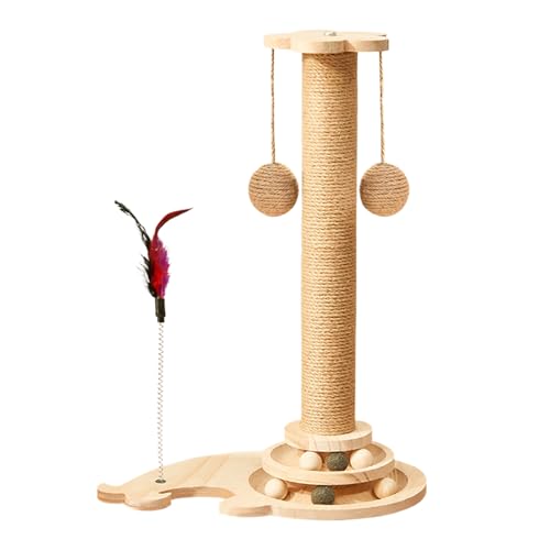 Kratzbaum für Katzen – Spielzeug mit Federn für Katzen im Innenbereich – interaktive und multifunktionale 4-in-1-Spielstation für Welpen im Haus Kratzbaum für Katzen – Spielzeug mit Federn für Katzen im Innenbereich – interaktive und multifunktionale 4-in-1-Spielstation für Welpen im Haus von Generisch