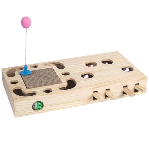 Kratzspielzeug Für Katzen – 46,5 X 23,5 X 6,5 Cm, Katzen-Punch-Anreicherungsspielzeug-Spiel | Lustiges Katzen-Punch-Spiel | Puzzle-Katzenminze-Spielzeug Mit Kratzunterlage | Maulwurfsjagd-Spiel, von Generisch