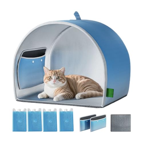 Kühlendes Katzenhaus für heiße , Faltbare Indoor & Outdoor Hundeeishütte, Intelligentes hocheffizientes großes Haustierheim mit langanhaltender Kühle für angenehmen Schlaf Kühlendes Katzenhaus für heiße , Faltbare Indoor & Outdoor Hundeeishütte, Intelligentes hocheffizientes großes Haustierheim mit langanhaltender Kühle für angenehmen Schlaf von Generisch