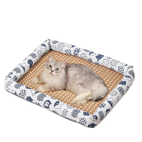 Kühlendes Rattan-Pad für Haustiere, Eiskühlendes Bett, tragbare kühlende Katzen-Rattan-Matte, Haustierbett-Matte für kleine Hunde, Haustiere, Katzen von Generisch
