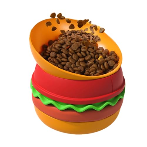 Langsame Feeder Hundeschalen, Katze langsamer Feeder,Hundefutterschalen - 5-in-1-Hamburger-Design Puzzle Platte behandeln Spender Spielzeug Bloat Stop Nicht-Slip-Food-Schüssel Matte für Haustier Fütte Langsame Feeder Hundeschalen, Katze langsamer Feeder,Hundefutterschalen - 5-in-1-Hamburger-Design Puzzle Platte behandeln Spender Spielzeug Bloat Stop Nicht-Slip-Food-Schüssel Matte für Haustier Fütte von Generisch