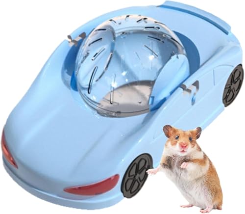 Laufrad für Hamster, lustiges Hamster-Supersportwagen-Spielzeug, leises Fitnessrad, Spielzeugfahrzeug für kleine Haustiere, Hamster-Laufball, lustiger, transparenter Ball für Hamster, Frettchen und von Generisch