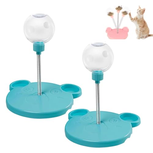 Leaking Treats Ball Pet Feeder Toy – Interactive Slow Feeder for Cats & Small Dogs, Pet Toy Treat Dispenser, Wobbly Bouncing Treat Dispenser, No-Mess Hunting Exercise Toy (Blue*2PC) von Generisch