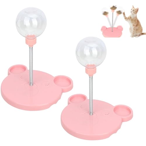 Leaking Treats Ball Pet Feeder Toy – Interactive Slow Feeder for Cats & Small Dogs, Pet Toy Treat Dispenser, Wobbly Bouncing Treat Dispenser, No-Mess Hunting Exercise Toy (Pink*2PC) von Generisch