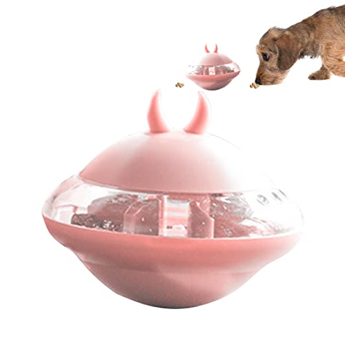 Leckerli-Spender für Hunde, rosa Raumschiff, langsames Füttern, Hunde-Puzzle-Spielzeug, IQ-Leckerli-Ball für entspannendes Füttern, Spaß für Katzen von Generisch