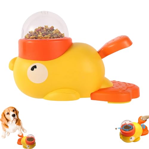 Leckerlispender in Entenform, 2-in-1-interaktiver Slow Feeder & Puzzlespielzeug für Hunde, Leckerlispender in Entenform, interaktives Slow Feeder-Puzzlespielzeug für Hunde, fördert IQ-Training (GELB) von Generisch