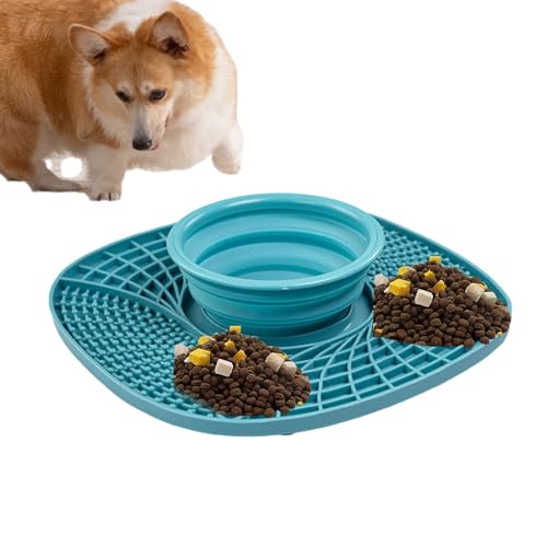 Leckmatte Hund Feeder, Langsame Fütterung 3 in 1 Lecken Hundenapf Faltbar, Langeweile Prävention Hund Trockene Nassfutter Wassernapf für Butter, Würfelhuhn, Joghurt von Generisch