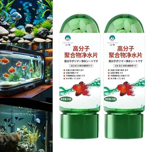 Leistungsstarke Aquarium-Wasserreinigungstabletten, Wasserreinigungstabletten, Tank, Tabletten für Fischwasserreinigung, 70 Stück von Generisch