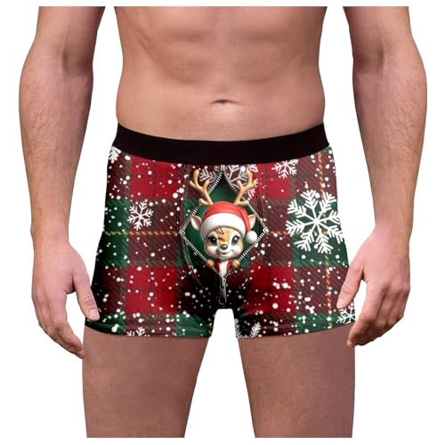 Lustige Boxershorts Herren Weihnachten Weihnachten Druck Unterhosen Bequeme Weihnachtsunterhose Männer Mode Weihnachten Boxer Shorts Stretch Retroshorts Weihnachts Geschenke von Generisch