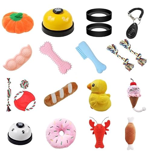 Lustiges, flauschiges Gummi-Cartoon-Spielzeug für Hunde, weich, interaktiv, Kauspielzeug, Quietschspielzeug, 20 Stück von Generisch