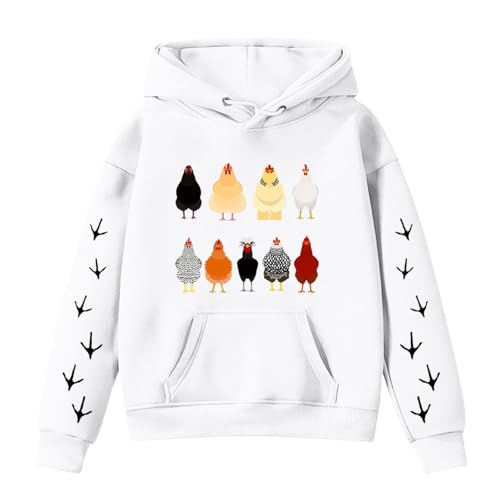 Mädchen Sweatshirt Mit Kapuzen, Pullover Für Teenager Mädchen Einfarbig Sportlich Hoodie Rundhals Casual Oberteile Tops Oversized T Shirts Pullover Loose Fit Langarmshirt Jumper Sport Kleidung von Generisch