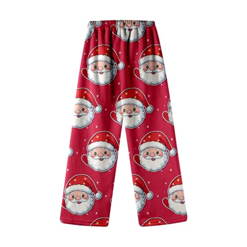 Mädchen Weihnachts Pyjama Flanell Schlafanzug Warme Weihnachtshose Kawaii Schlafanzüghosen Elastische Taille Thermohose Weich Bequeme Atmungsaktiv Christmas Hose von Generisch