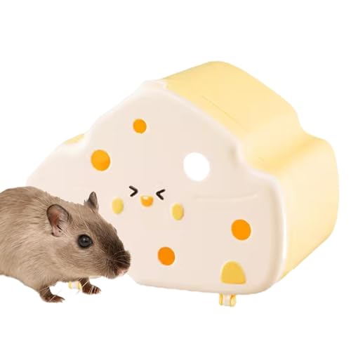 Magnetic Cheese Hamster Hut, Cute Hamster Hide out, Cheese Hamster Hide Toy, Visible Small Animal Habitat, Semi-Closed Shelter for Gerbils and Hamsters, Fun Cage Accessories and Toys von Generisch