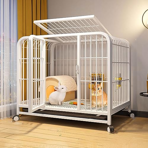 Meerschweinchenkäfig 2-stöckiges Hasenhaus mit Rädern, auslaufsichere Ablage, ideal für Kleintiere, Kaninchenkäfig mit Mobilität, geräumig und leicht zu reinigen von Generisch