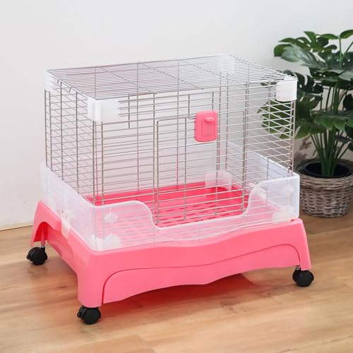 Meerschweinchenkäfig mit Rädern - Indoor Outdoor Kaninchenkäfig Ausziehbare Schalen Abnehmbares Drahtgitter für Frettchen von Generisch