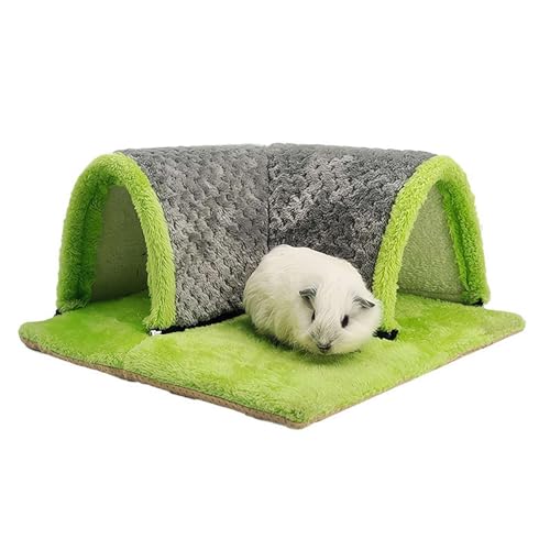 Meerschweinchentunnel, Hamster-Tunnel, für den Winter, warm, Meerschweinchentunnel, Kleintierversteck für Käfig, Kleintierbett, Haus für Eichhörnchen, Hamster, Chinchilla, Kaninchen (grün) von Generisch