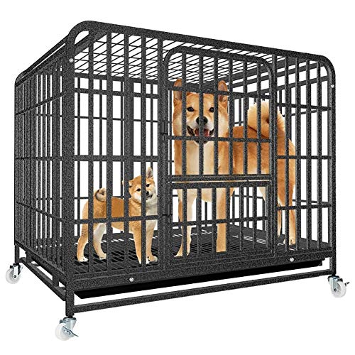 Mittelgroßer Hundekäfig aus Metall mit Tablett für Shiba Inu & Side Dog, Skylite-Design & Anti-Skylight, robuste Hundebox von Generisch