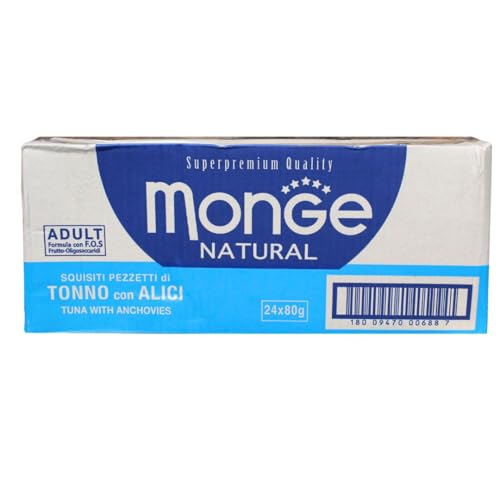 Monge Natural Beutel Katze Erwachsene Stücke Thunfisch mit Alici - 24 x 80 g von Generisch