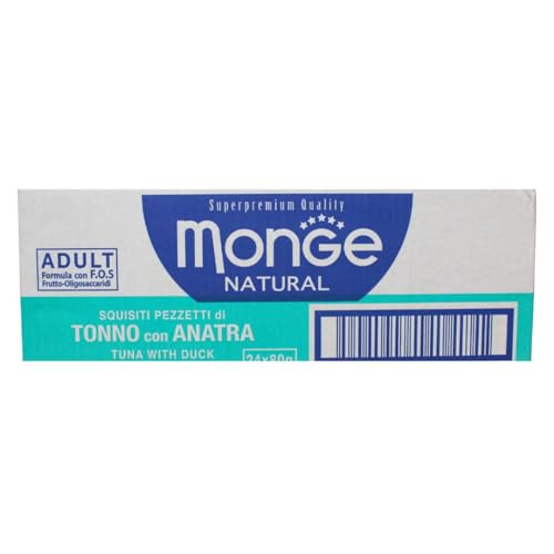 Monge Natural Beutel Katze Erwachsene Stücke Thunfisch mit Ente - 24 x 80 g von Generisch