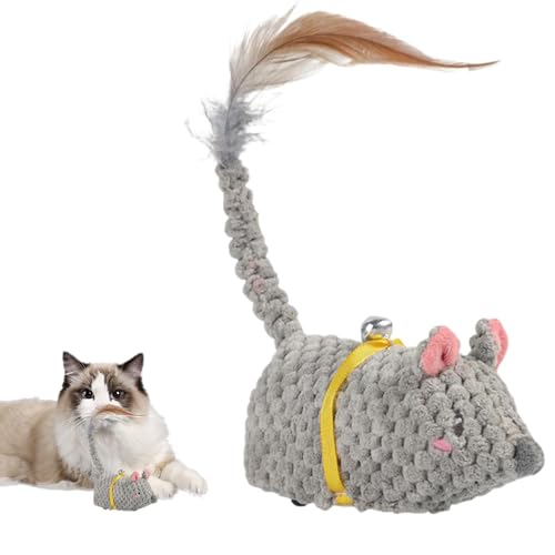 Moving Cat Toy Mäuse | Realistische Bewegende Mäusespielzeug | Kätzchen Langeweile Übung | USB -Ladegerät | Wiederaufladbar | Interaktiv | 6x13cm | Perfekt Für Haustiere von Generisch