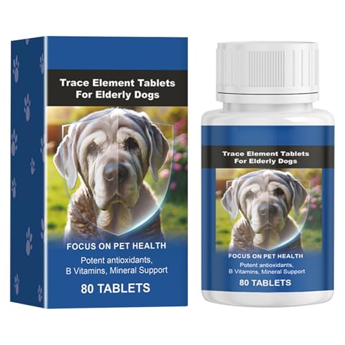 Nahrungsergänzungsmittel für ältere Hunde, Gelenkergänzung für ältere Hunde - Nahrungsergänzungsmittel für die Knochengesundheit,80 Stück Tabletten, Spurenelementtabletten, unterstützen gesunde Gelenk von Generisch