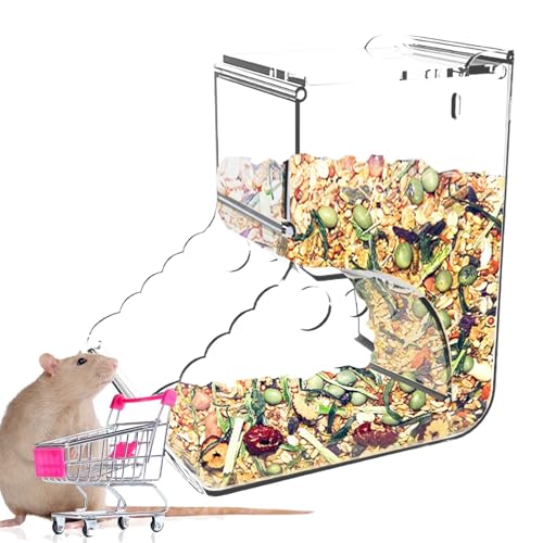 Nahrungsmittelspender für kleine Tiere, automatischer Hamster -Feeder - 400 ml Acrylautomatische Haustiernahrungsschale - Hasenkäfigflasche für Chinchilla -Rennmäuse Mäuse Hedgehog von Generisch