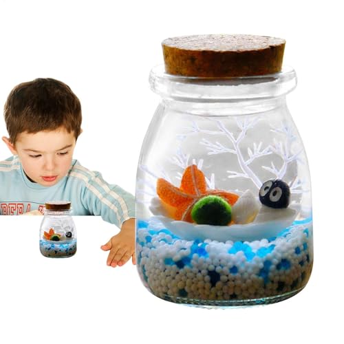 Ökologische Kultur Mini-Landschaft, Meereslandschaft-Flasche - Öko-Flaschenglasornament mit Licht - Kreative Glasvasen als Mittelstücke für Terrarium-Miniaturen von Generisch