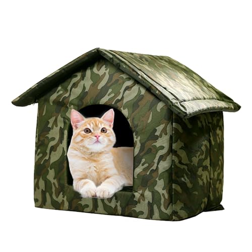 Outdoor Pet Shelter - Winddichter Kätzchen-Unterschlupf | Katzenhütten für draußen | Isolierte Hundehütte | Hundehütte | Outdoor Katzen-Unterschlupf | Haustierzelt Bett für Katzen Kleine Hunde Outdoor von Generisch