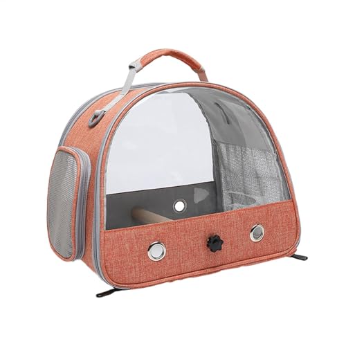 Oxford-Tuch, Holz, PVC, Vogel-Tragetasche, Reise-Vogel-Rucksack, Käfig, transparentes Haustier für kleine Hamster, Kaninchen, , 30 x 24 x 26 cm, atmungsaktiv für Haustiere von Generisch