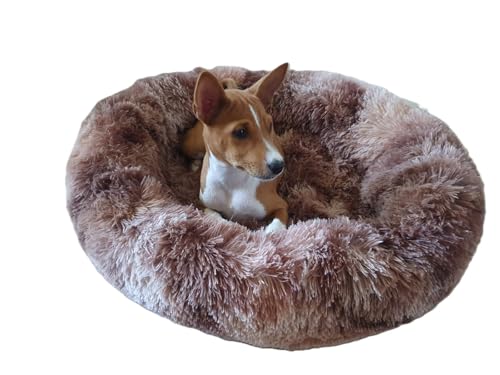 Pawbelo - kuscheliges Hundebett - weiches Katzenkörbchen - Flauschiges Hundesofa - Hundekissen - Kuschelbett - Hundekörbchen - flauschig - kuschelig weich (Weiß/Kaffee, 50 cm) von Generisch